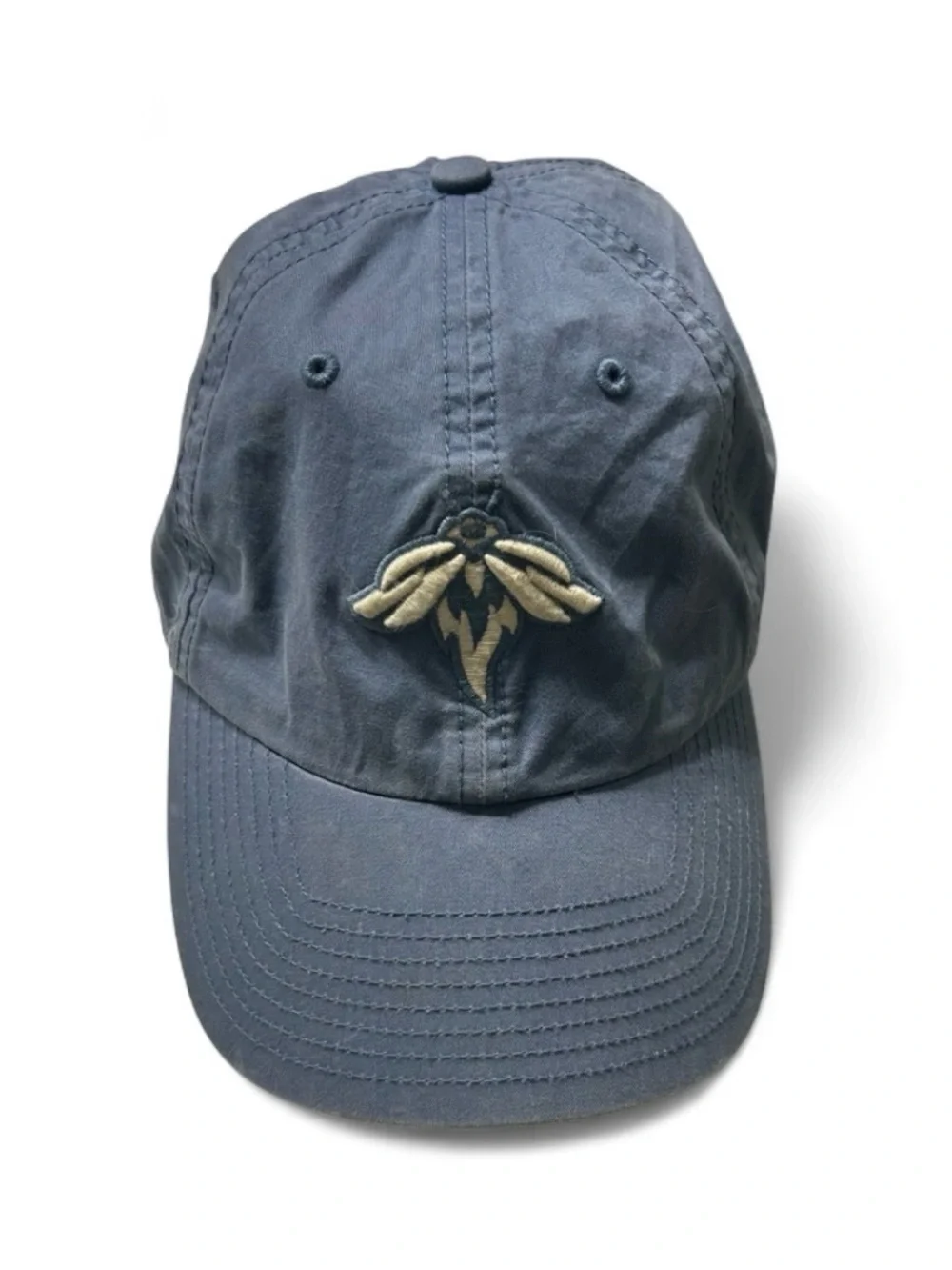 Navy Baseball Cap with Embroidered Cream Logo